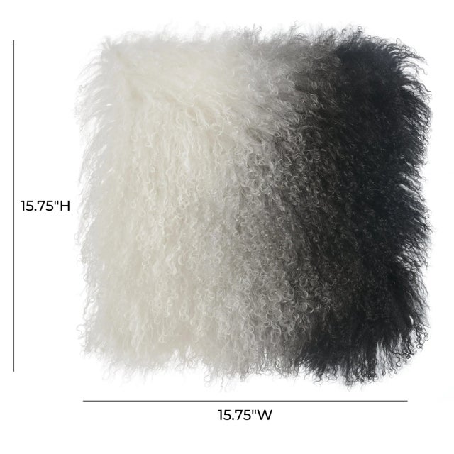 Transitional Tibetan Sheep White to Black 15.75" Pillow For Sale - Image 3 of 5