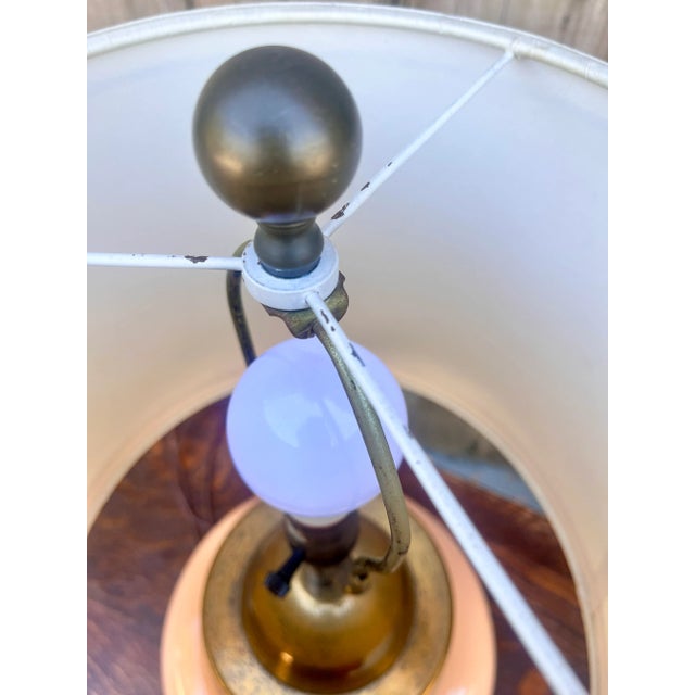 Vintage 1980's Chapman Ceramic and Brass Table Lamp For Sale - Image 9 of 12