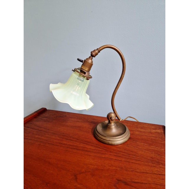 Art Nouveau Desk Lamp in Bronze and Opalescent Glass, 1890s For Sale - Image 16 of 16