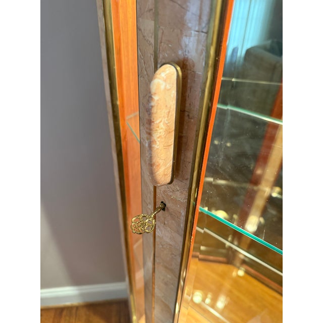 1980s Vintage Lighted Tessellated Stone Display Case, Attributed For Sale - Image 5 of 11