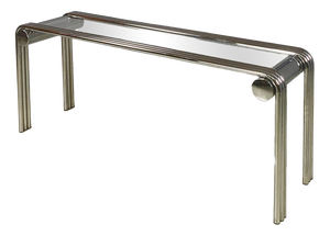 Italian Modern Console in Steel and Glass, 1970s