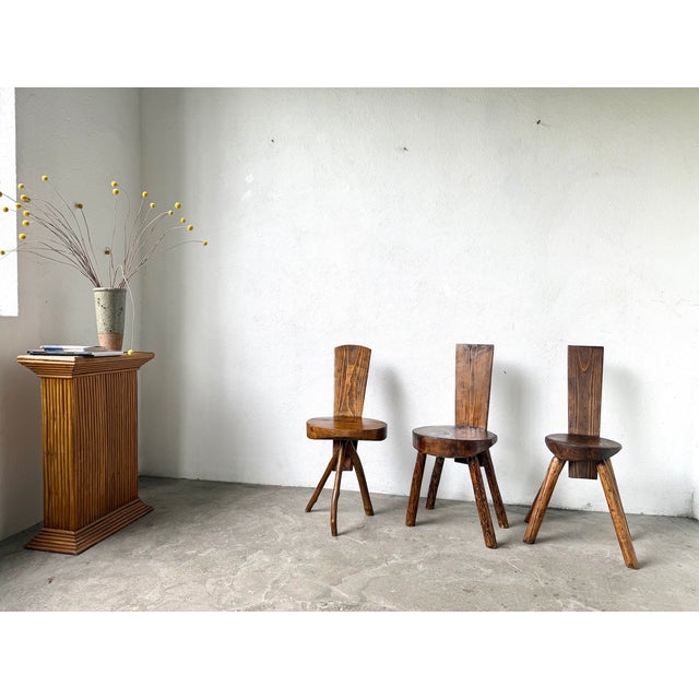 Alpine Pine Chairs, France, 1950s, Set of 3 For Sale - Image 11 of 18
