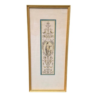 Vintage Greek Hand-Colored Lithograph, Woman Reproduction For Sale