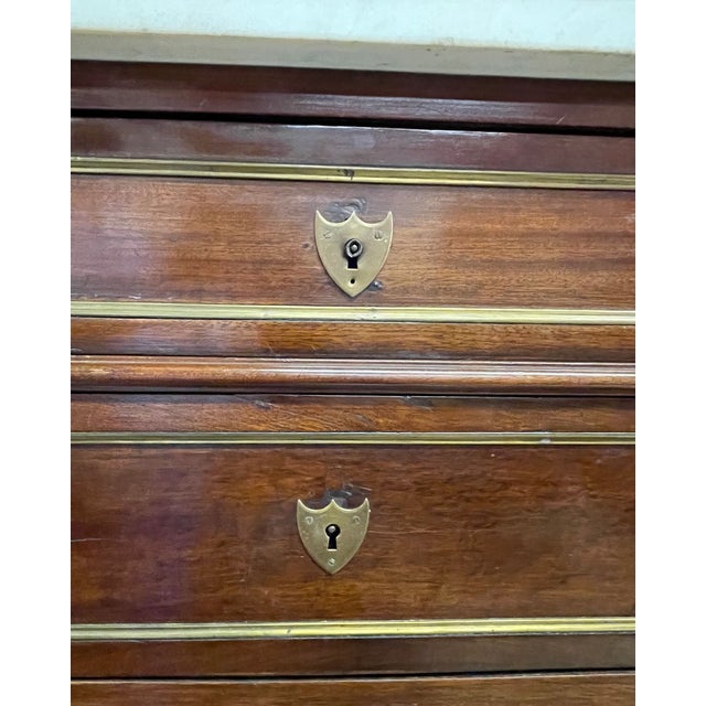 Brown Antique French Semainier With Marble Top. Mid 19th C. For Sale - Image 8 of 12