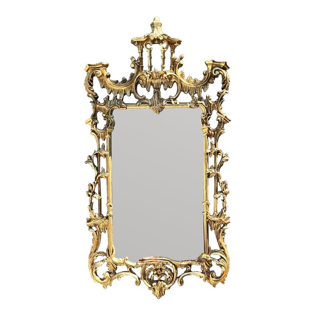 Vintage Gilt Pagoda Mirror For Sale