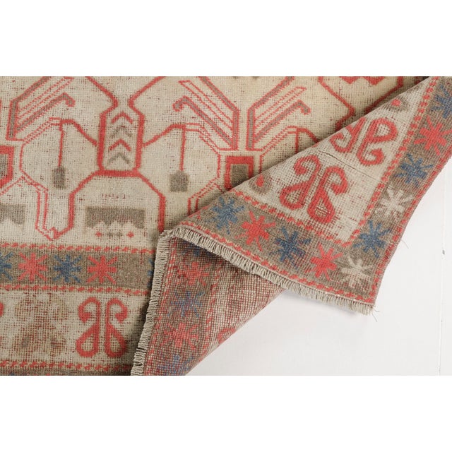 Vintage Turkish Area Rug, Hand-Knotted Wool, Traditional Anatolian Folk Motif For Sale - Image 10 of 10