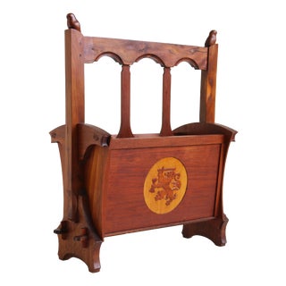 Antique Dutch Amsterdam School Magazine Rack, 1920s For Sale