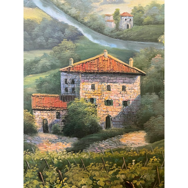Tuscan Countryside Impressionist Oil Painting, Framed For Sale - Image 11 of 18