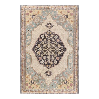 Vintage Turkish Rug With Polychromatic Floral Medallion, From Rug & Kilim For Sale