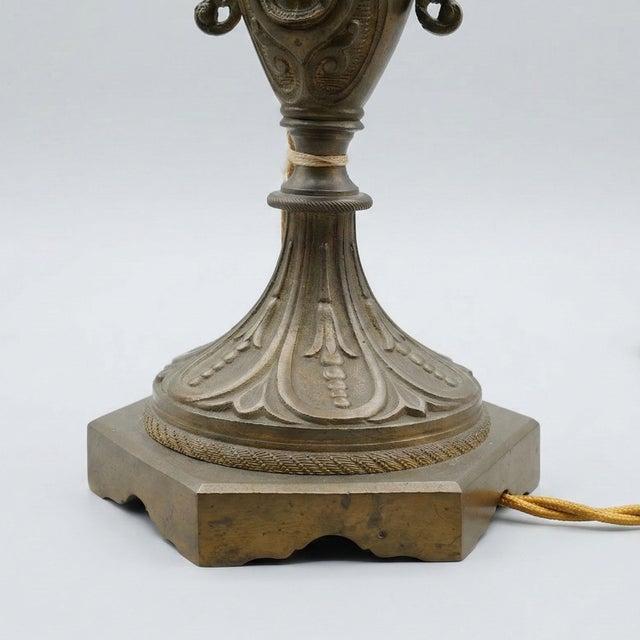 Metal Bouquet of Devotion Sacred Heart Lamps, 19th Century, Set of 2 For Sale - Image 7 of 10