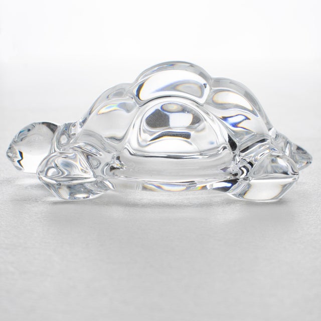 Glass Daum France Crystal Turtle Paperweight Sculpture, circa 1970 For Sale - Image 7 of 10