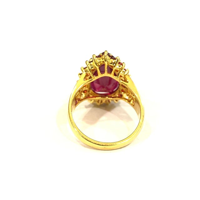 Bochic "Orient" Natural Multi Ruby Vintgae Cocktail Ring Set In 18K Gold &Silver For Sale - Image 12 of 18
