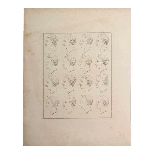Thomas Holloway, Profiles of Man, Etching, 1810 For Sale