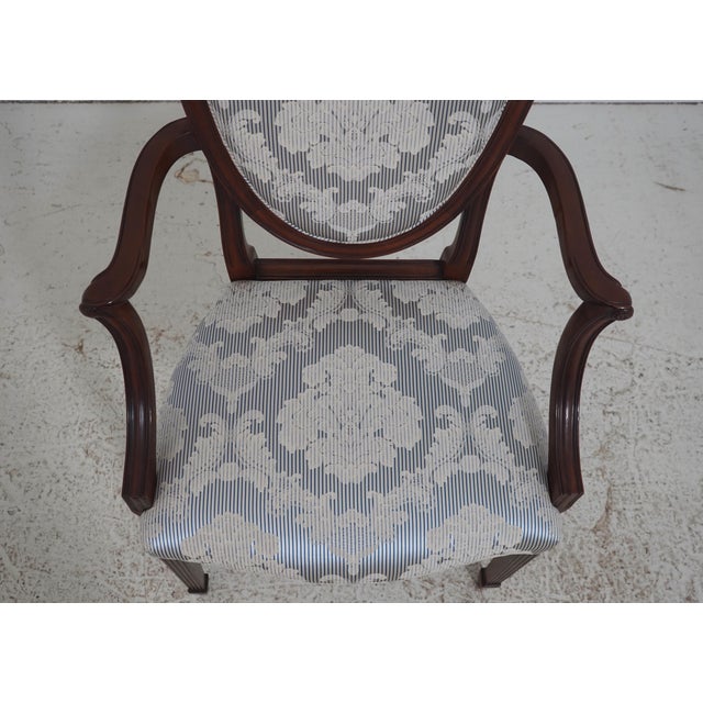 Brown Set of 8 Baker Mahogany Shield Back Dining Chairs For Sale - Image 8 of 18