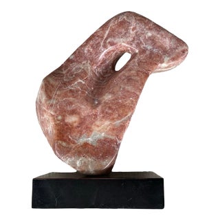 1970s Large Abstract Sculpture in Red Marble For Sale