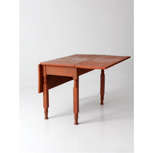 Antique Painted Primitive Drop Leaf Table For Sale - Image 17 of 18