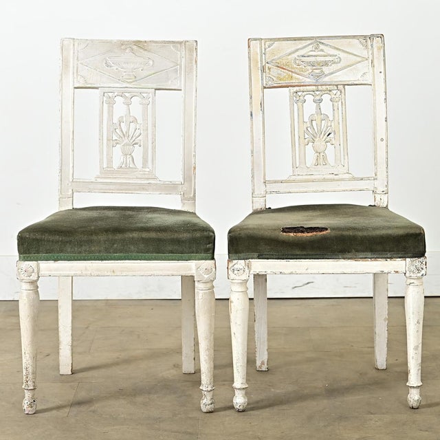 Wood French Pair of 19th Century Period Directoire Side Chairs For Sale - Image 7 of 14