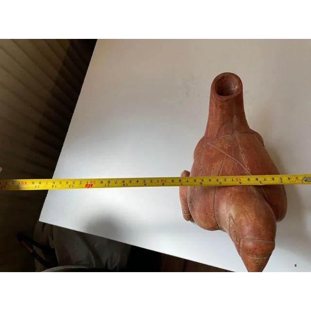 Ceramic Sculptural Mexican Aztec Terracotta Parrot Vase, 1970s For Sale - Image 7 of 11
