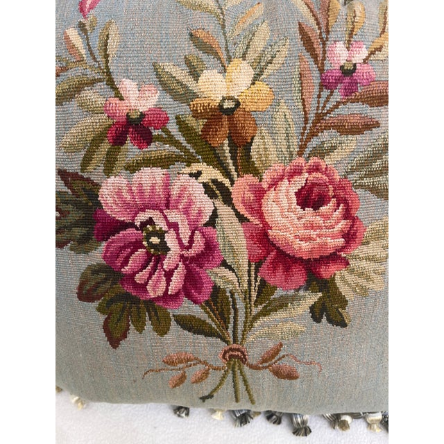 1910s Pillow Upholstered With Tapestry For Sale - Image 5 of 6