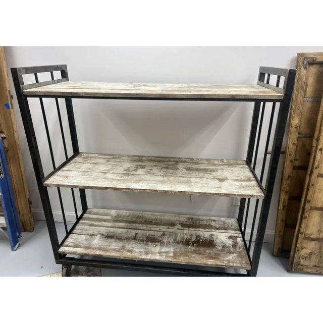 Traditional 1920 Vintage Belgian Shopkeepers Shelf Cart For Sale - Image 3 of 6
