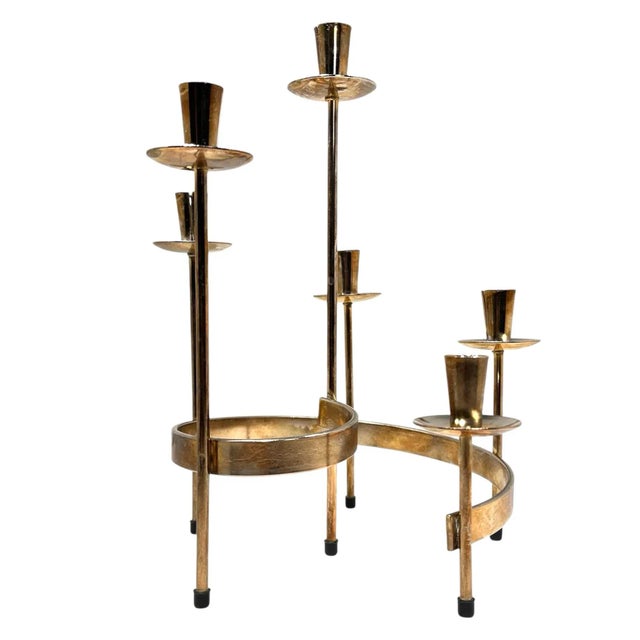 Add an eclectic Swedish touch to your decor with this mid-century brass candelabra attributed to Gunnar Ander from the...