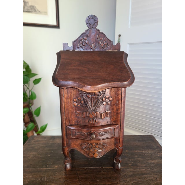 Brown Antique 19th Century French Provincial Salt & Flour Box For Sale - Image 8 of 18