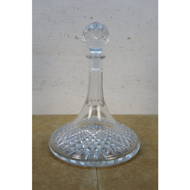 Late 20th Century Late 20th Century Waterford Lismore Irish Cut Crystal Ships Decanter Liquor Bottle W/ Stopper 11" For Sale - Image 5 of 13