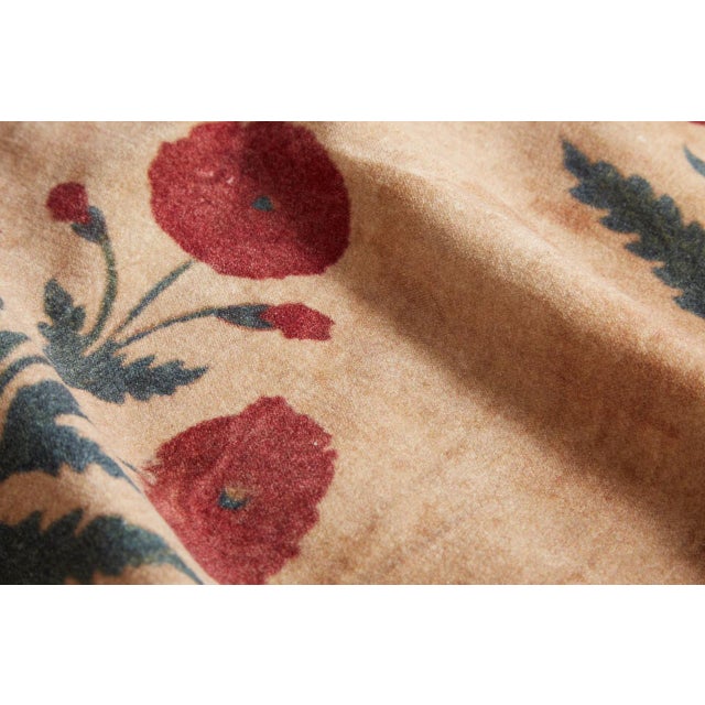 2020s Poppy Velvet Red Pillow 22"x22" For Sale - Image 5 of 6