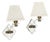 Midcentury French Mirrored Sconces With Blown Glass and Brass Fittings For Sale