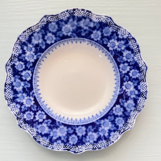 Chinoiserie Antique Flow Blue "Grace" by Grindley Soup Bowls – Set of 4 For Sale - Image 3 of 17