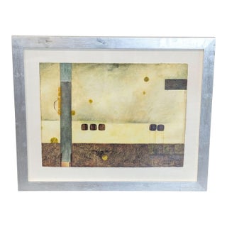 Abstract Mixed Media Framed Artwork by Ines Kramer “Cruise I”, Signed 1999 For Sale