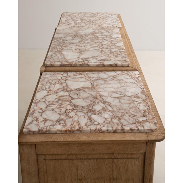 Wood 1940s Oak Art Deco Sideboard With Marble Top For Sale - Image 7 of 17