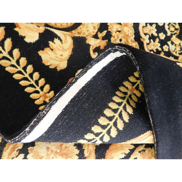 Hand Knotted Black and Gold Rug. 8'x 7'10" For Sale - Image 11 of 12