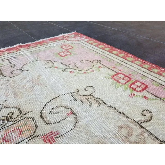 Red 1960s Vintage Handmade Wool Rug- 3′10″ × 7′1″ For Sale - Image 8 of 11