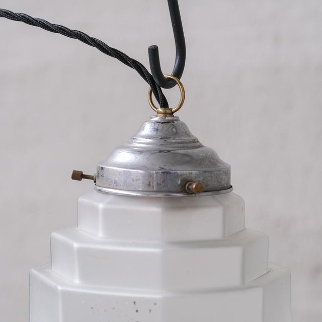 Mid-Century Opaque Glass Pendant Light, 1950s For Sale - Image 6 of 8