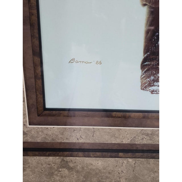Excellent condition 1986 James Bama lithograph titled The Teamster, quad matted, quality frame with textured slip. Great...