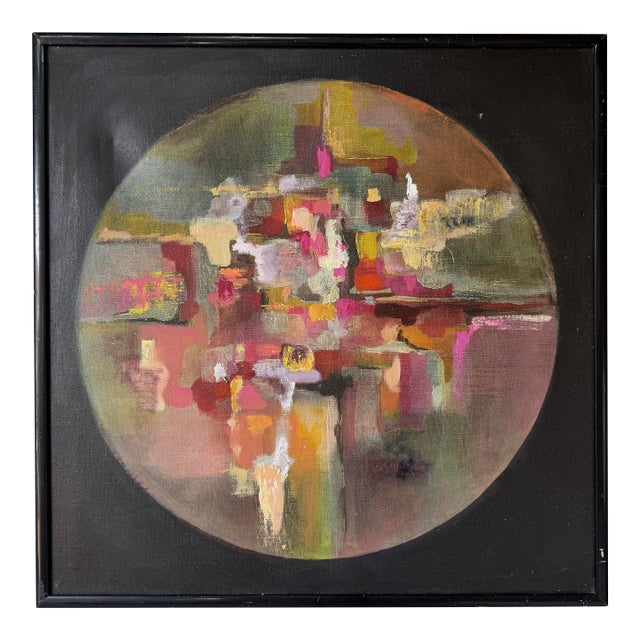 1970’s Hamington Expressionist Abstract Acrylic on Canvas Painting, Framed For Sale