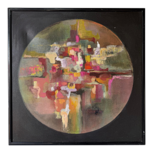 1970’s Hamington Expressionist Abstract Acrylic on Canvas Painting, Framed
