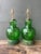 Vintage Hand Painted Malachite Plinth Glass Lamps - A Pair For Sale - Image 9 of 12