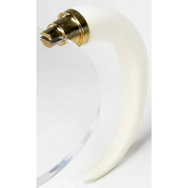 1970s Vintage Tusks and Lucite Center Table For Sale In Chicago - Image 6 of 7