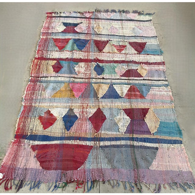 Vintage Berber Boucherouite Rug For Sale - Image 4 of 11