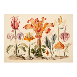 13" X 9" 'Garden Flowers' Botanical Print, 'Hortus Floridus' Style, Unframed