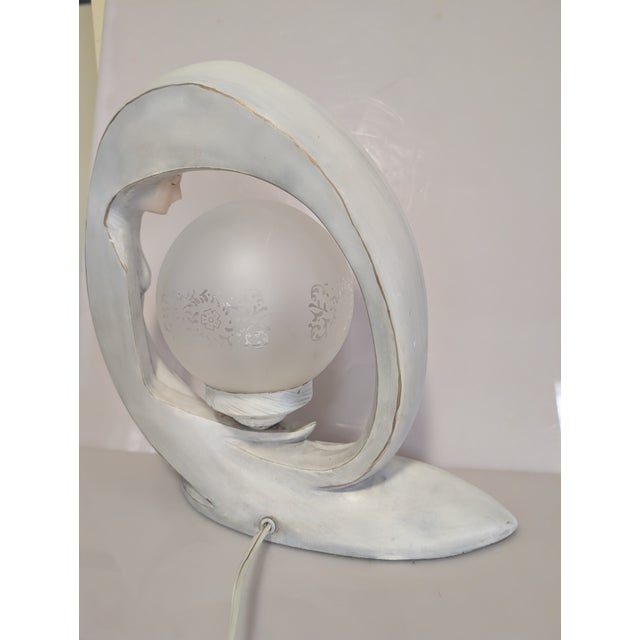 Ceramic Mid 20th Century Art Deco Nude Sculpture Lamp For Sale - Image 7 of 12