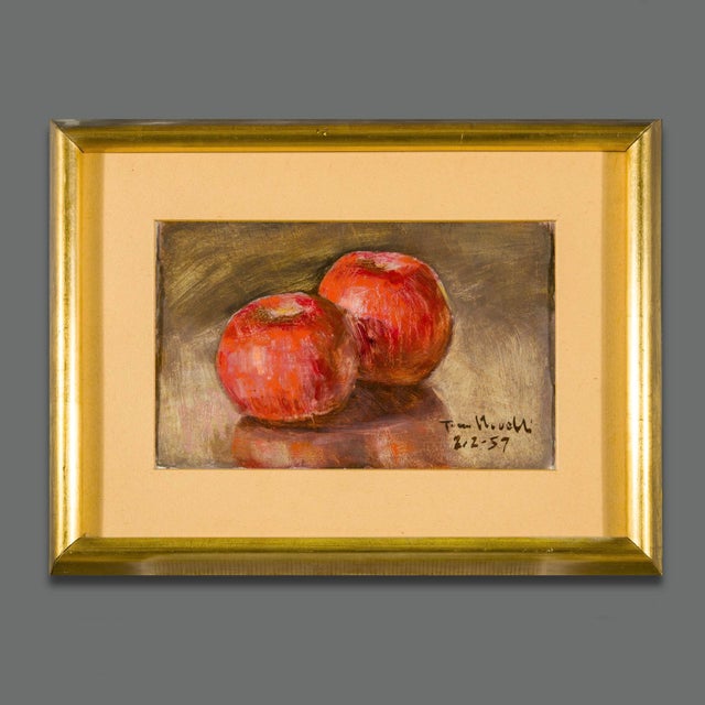 Mid-Century 1950s Italian Signed and Dated Still Life with Apples For Sale - Image 13 of 13