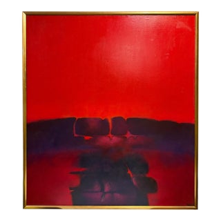 Monumental Mid-Century Modern Abstract Painting "Gran Signo Mágico" by Alvaro Herrán, 1971 For Sale
