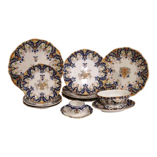 19th Century Set of Ten French Hand-Painted Plates and Dishes From Normandy - Set of 10 For Sale