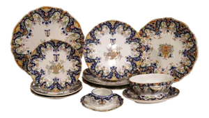 19th Century Set of Ten French Hand-Painted Plates and Dishes From Normandy - Set of 10