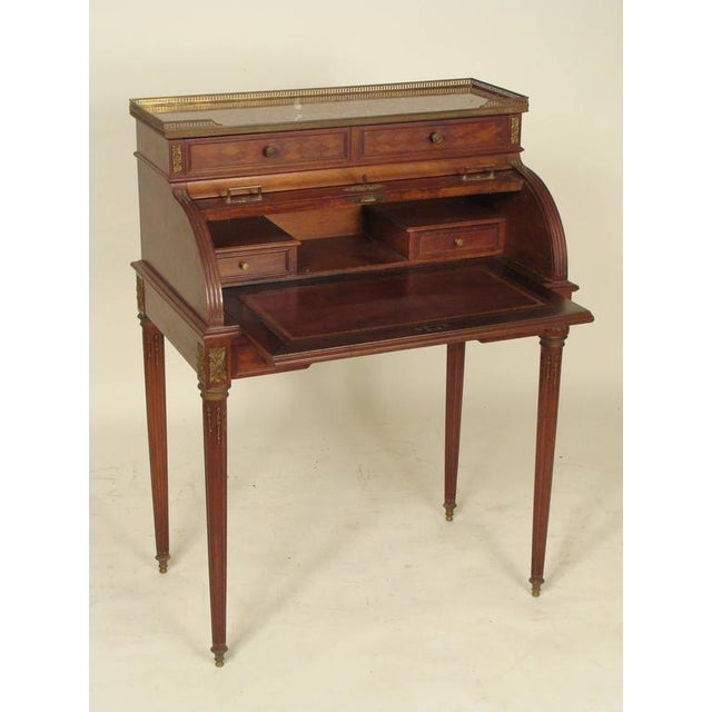 Louis XVI Style Cylinder Desk For Sale - Image 4 of 10