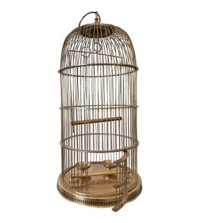 Large Vintage Indian Brass Bird Cage For Sale