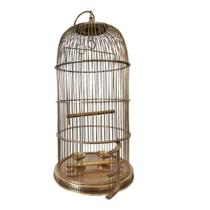Large Vintage Indian Brass Bird Cage